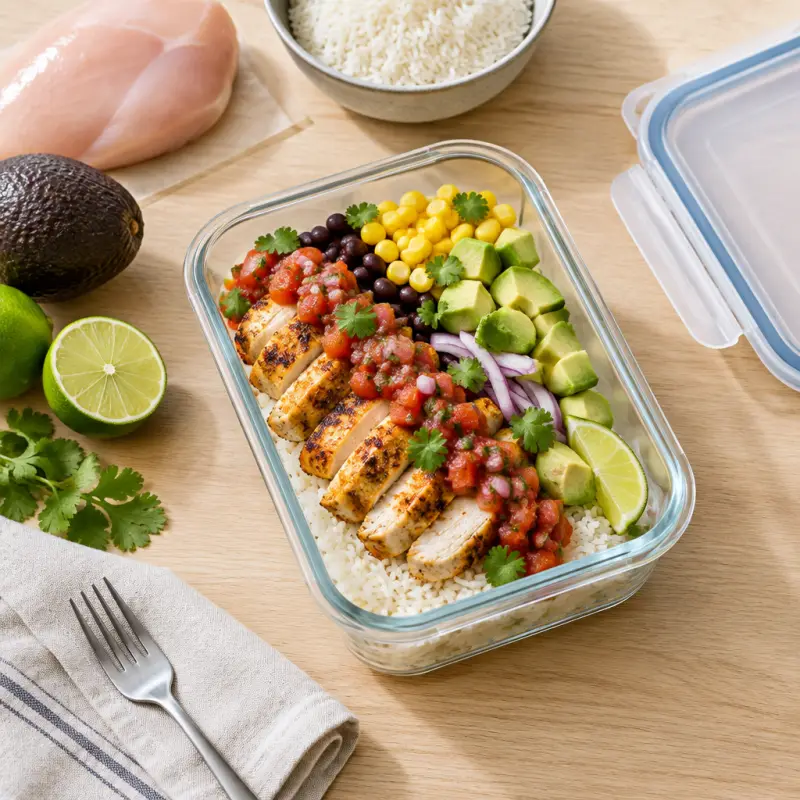 Chicken Protein Box: Salsa Swap, packed for lunch