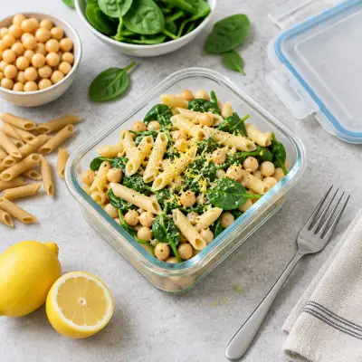 Lemon Chickpea Pasta with Spinach