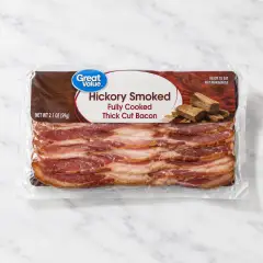 Great Value Hickory Smoked Fully Cooked Thick Cut Bacon, 2.1 oz