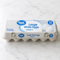 Great Value Large White Eggs, 12 ct