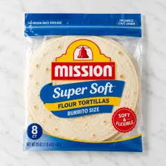Mission Super Soft Flour Tortillas, Burrito Size, 8 ct