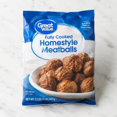 Great Value Fully Cooked Homestyle Meatballs, 32 oz (Frozen)