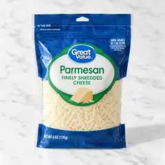 Great Value Parmesan Finely Shredded Cheese, 6 oz
