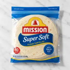 Mission Super Soft Flour Tortillas, Soft Taco Size, 10 Count