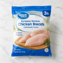 Great Value Boneless Skinless Chicken Breasts, 3 lb (Frozen)