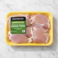 Marketside Antibiotic-Free Boneless Skinless Chicken Thighs, 1.3 - 1.9 lb (Raw)