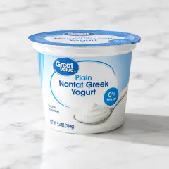 Great Value Plain Nonfat Greek Yogurt, 5.3 oz Cup