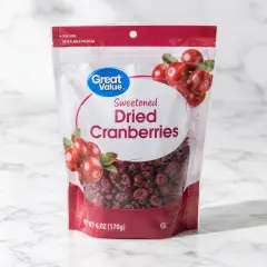 Great Value Sweetened Dried Cranberries, 6 oz