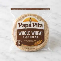 Papa Pita Whole Wheat Flat Bread, 6 ct.