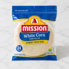 Mission White Corn Tortillas, Street Taco Size, 24 Count