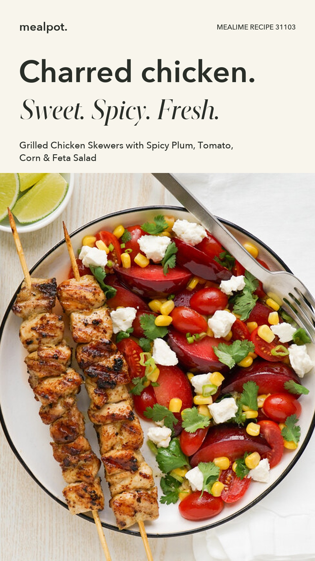 Import Mealime chicken skewers into MealPot