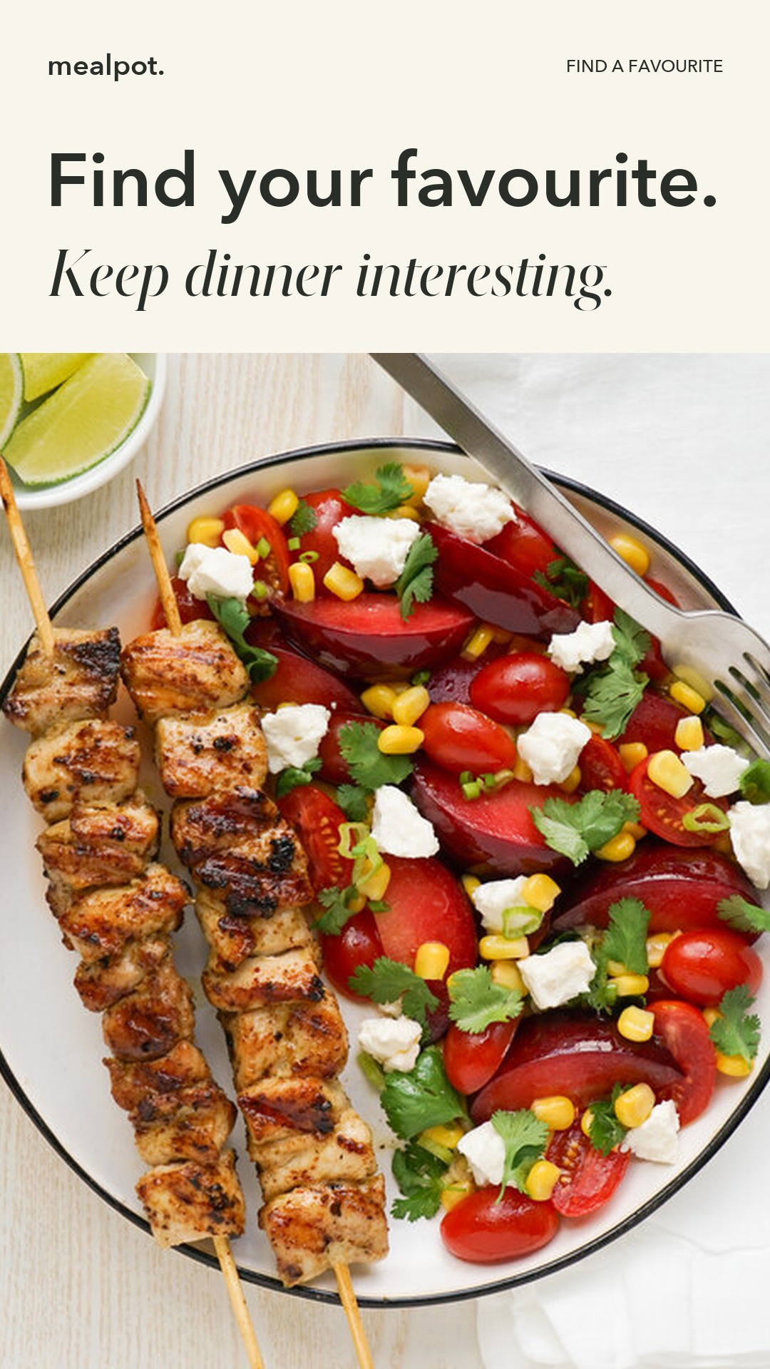 Find a Mealime recipe to keep