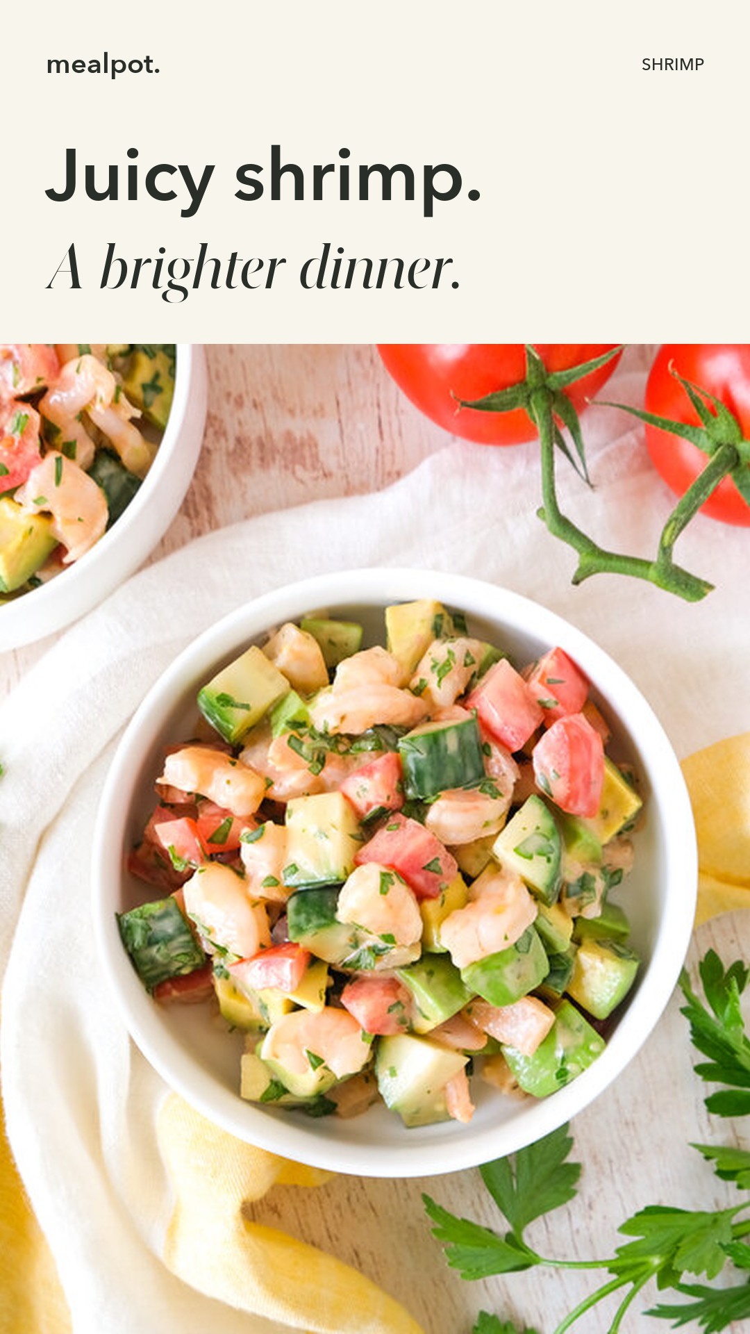 Shrimp Louie-Inspired Salad with Avocado, Cucumber & Tomato