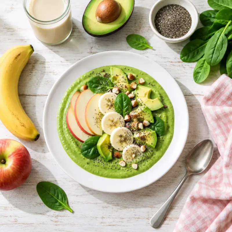 Apple Avocado Green Smoothie, plated