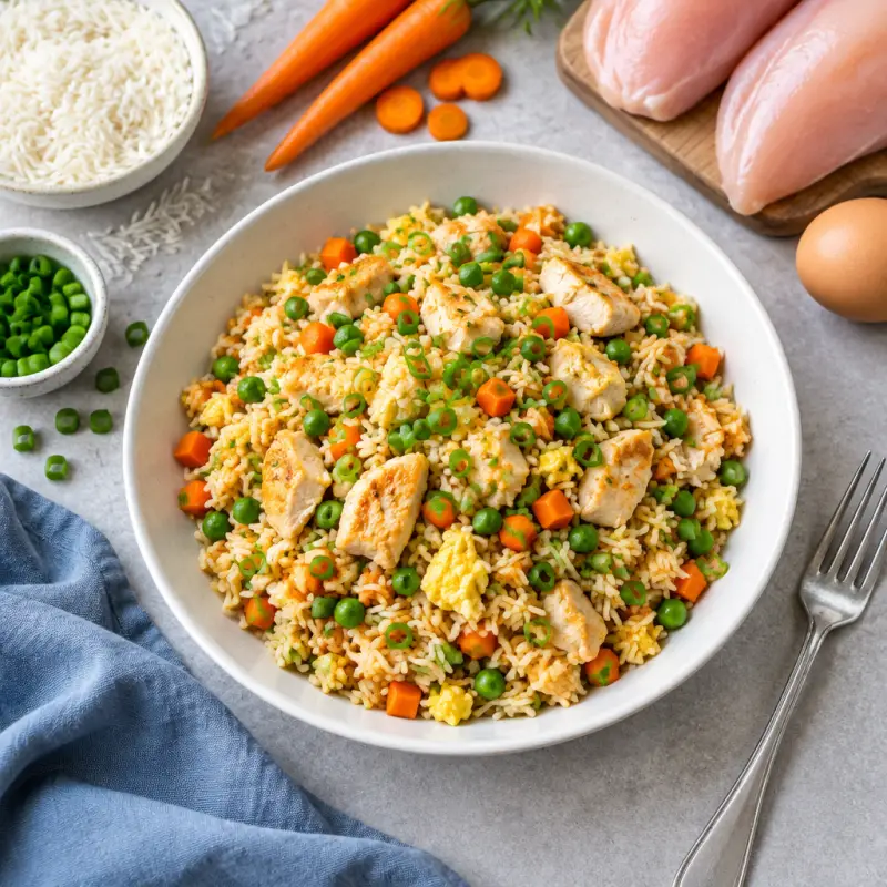 Better Than Takeout Chicken Fried Rice, plated