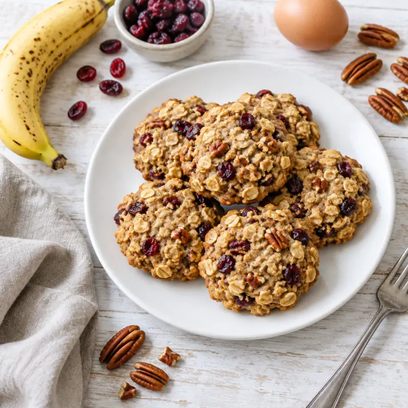 Cranberry Pecan Breakfast Cookies, plated