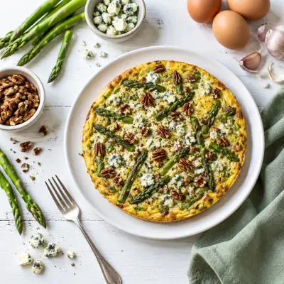 Asparagus Frittata with Blue Cheese & Pecans