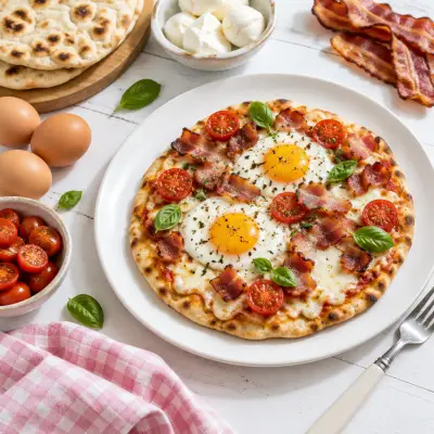 Bacon, Tomato & Mozzarella Breakfast Pizza