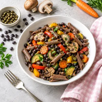 Black Bean Penne Pasta with Mixed Vegetables
