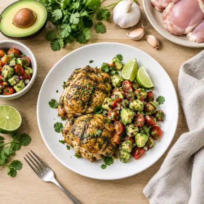 Cilantro-Lime Chicken Thighs with Avocado-Tomato Salsa