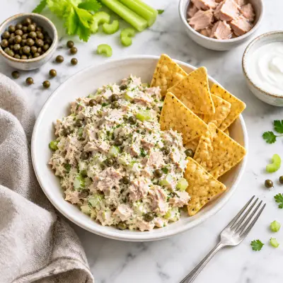 Creamy Tuna Salad with Tortilla Chips