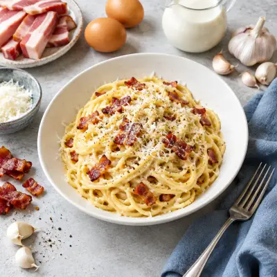Garlicky Spaghetti Parmesan Carbonara