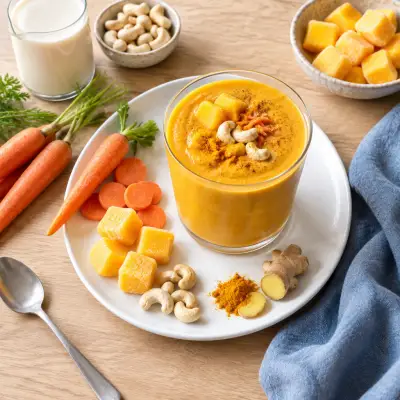 Golden Carrot Orange Smoothie with Turmeric & Ginger
