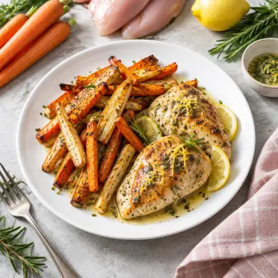Lemon-Butter Chicken with Honey-Roasted Parsnips & Carrots