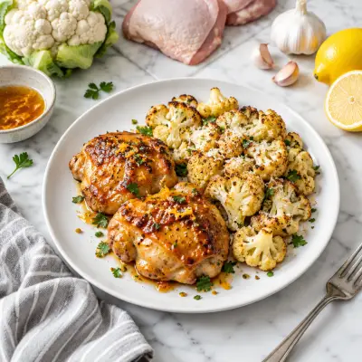 Orange-Glazed Chicken Thighs with Roasted Parmesan Cauliflower