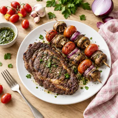 Ribeye Steak, Grape Tomato & Mushroom Kebabs