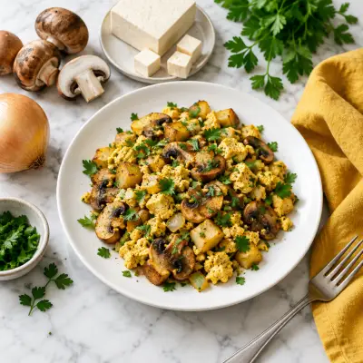 Savory Mushroom & Potato Tofu Scramble