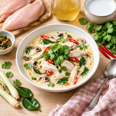 Spicy Thai Coconut Chicken Soup (Tom Kha Gai)