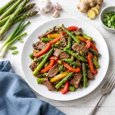 Steak, Asparagus & Bell Pepper Stir Fry