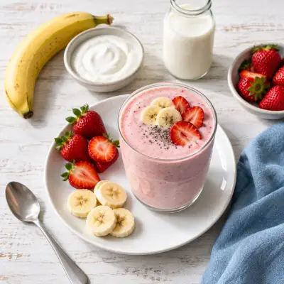 Strawberry-Banana Vanilla Protein Shake