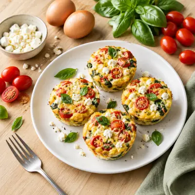 Tomato, Basil & Feta Breakfast Egg Muffins