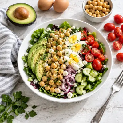 Vegetarian Cobb Salad with Chickpeas